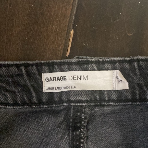 Garage Denim wide leg black jeans size 27 distressed - Picture 2 of 6
